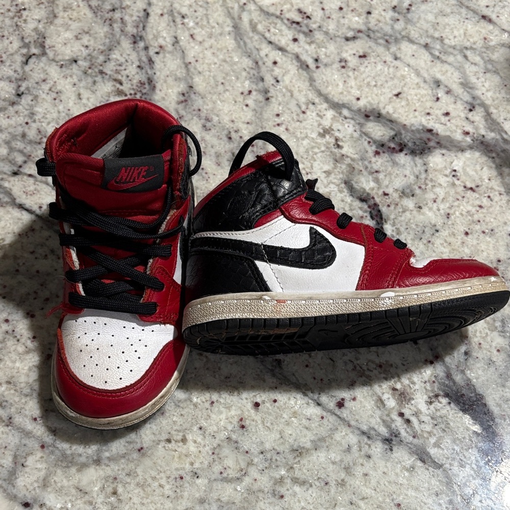Nike Red and White High-Tops with Black Accents